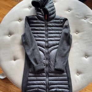 Parajumpers Black Puffer Jacket with Knit Sleeves